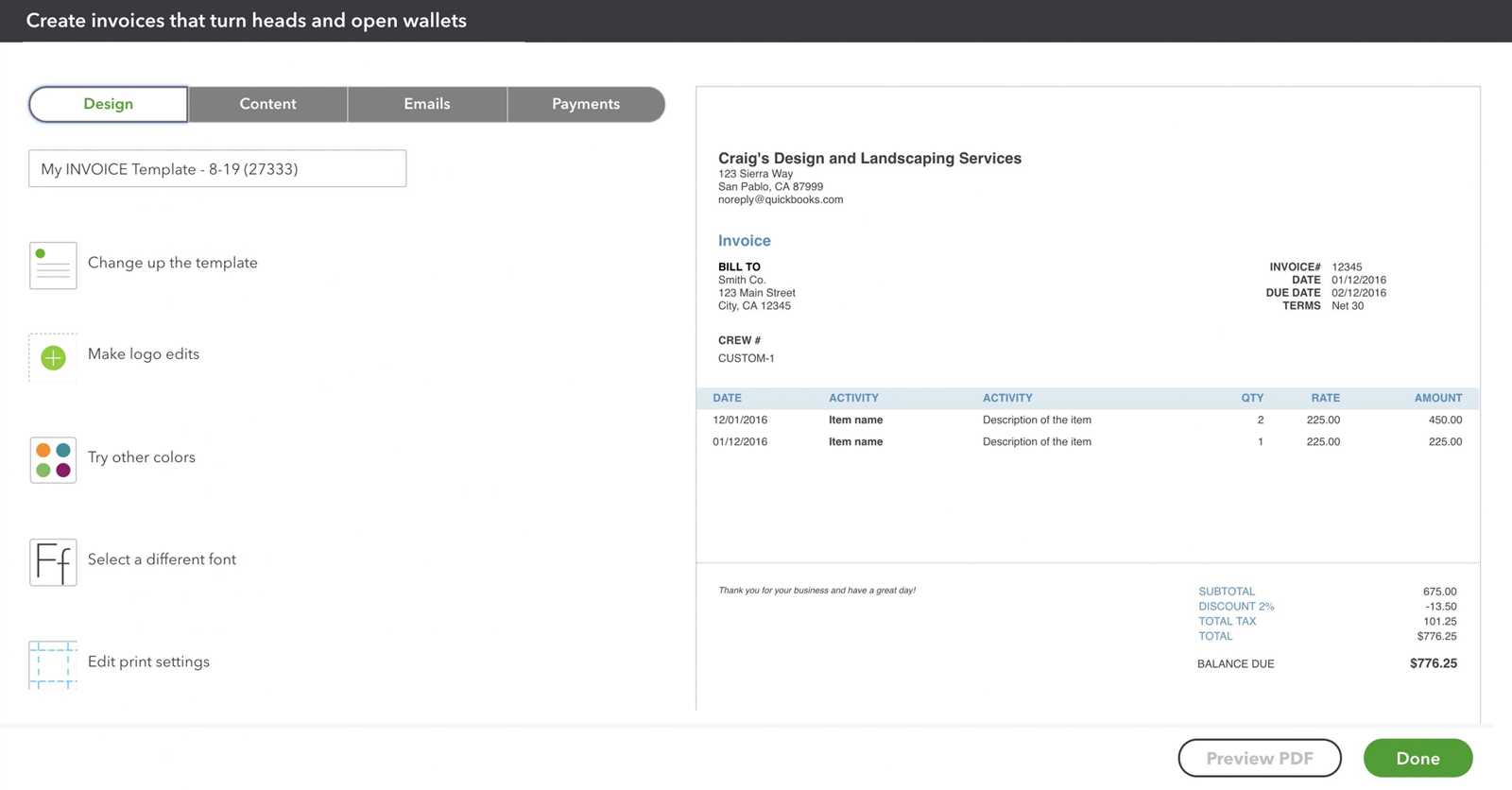 Quickbooks donation receipt template