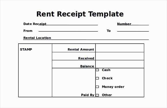 receipt for rent template