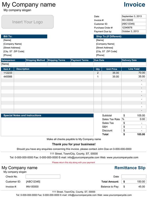 receipt open office template