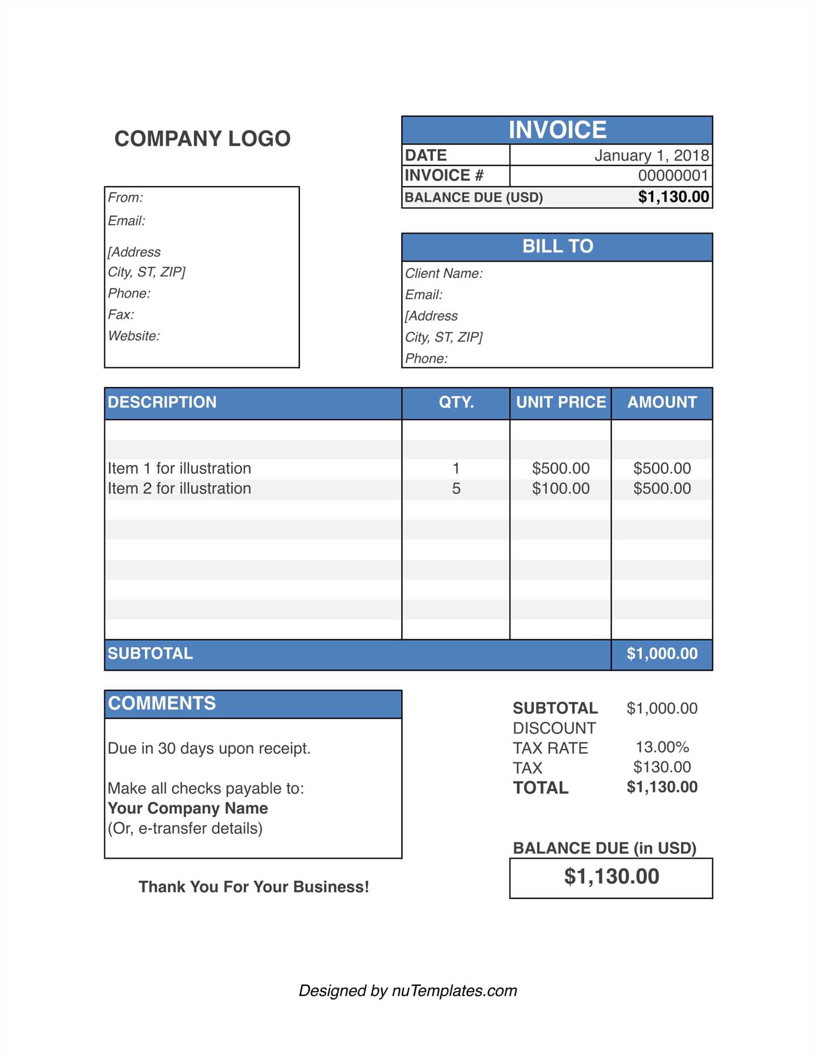 receipt service template