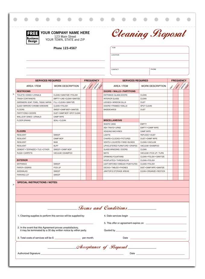 receipt template for house cleaning