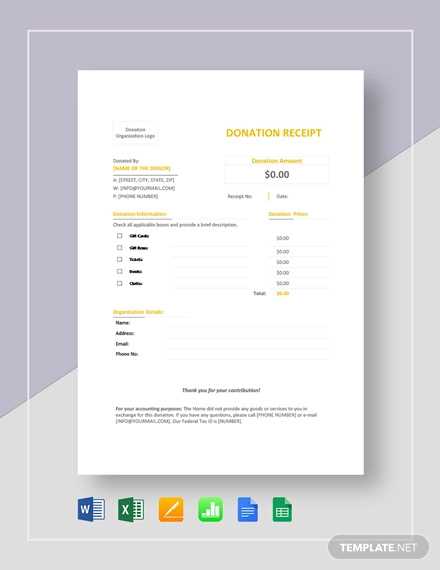 receipt template google docs free