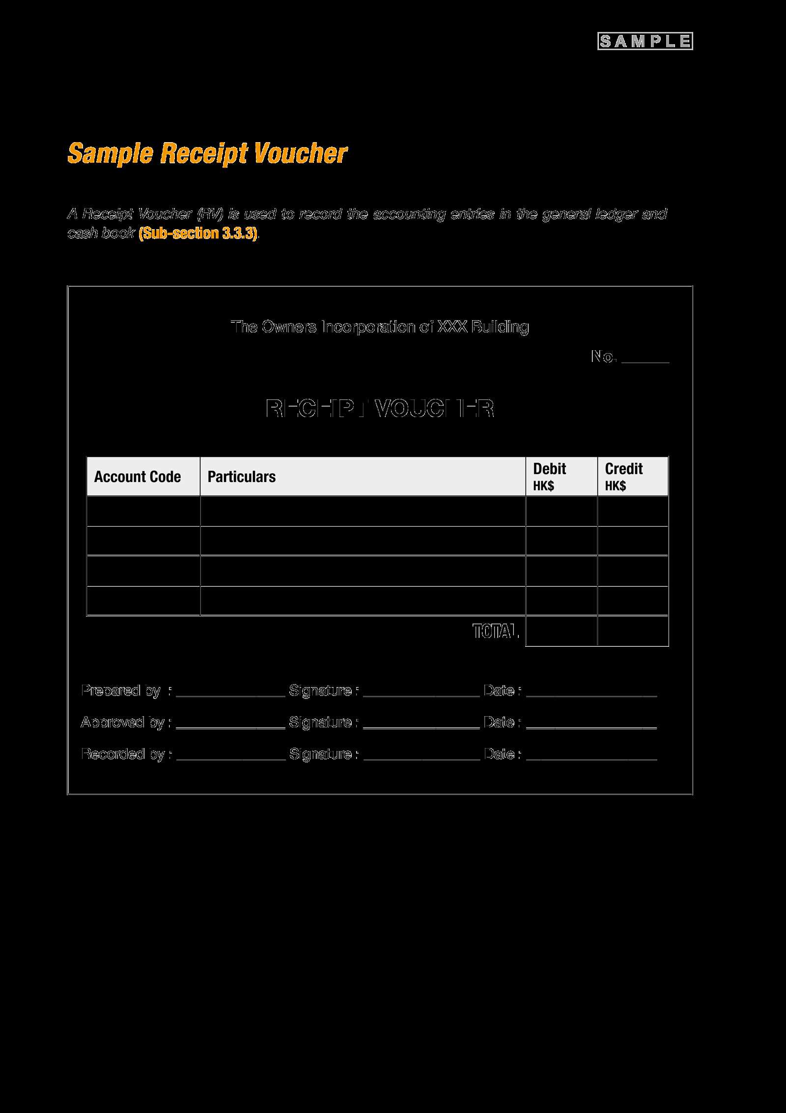 receipt voucher template psd