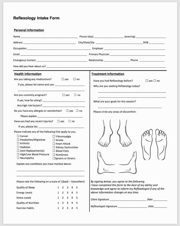 reflexology receipt template