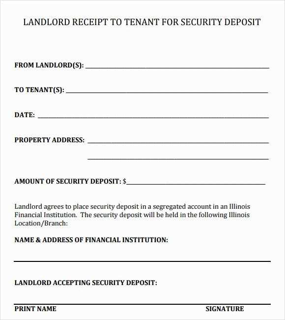 rent deposit receipt template word free