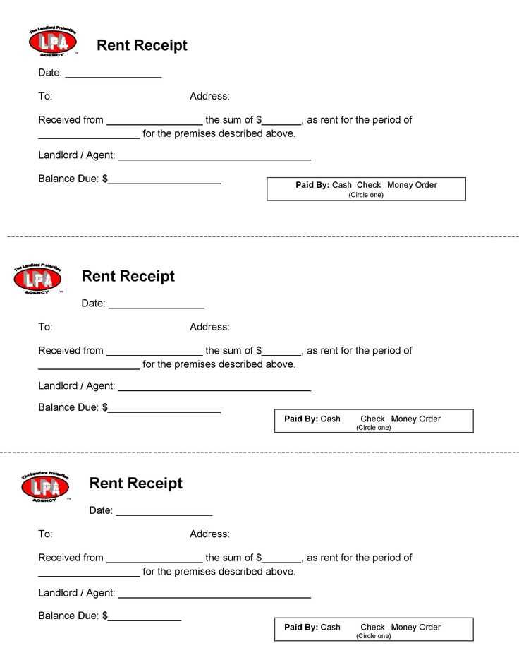 rent invoice receipt template