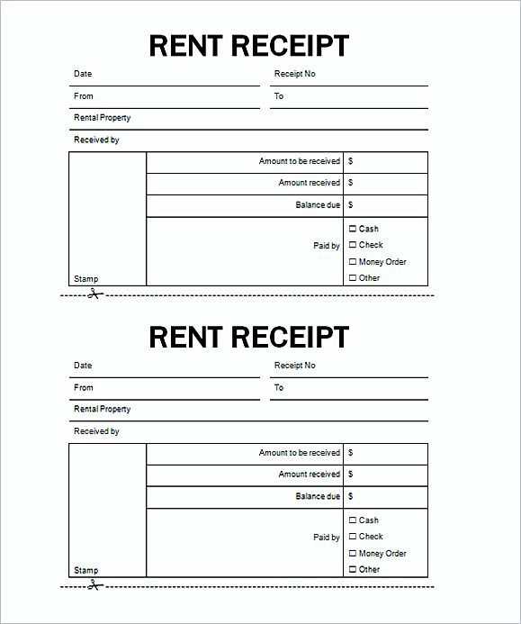 rent receipt template balance due