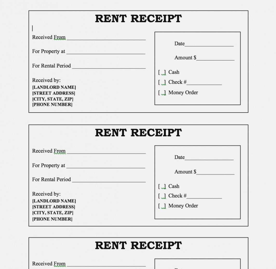 rent receipt word template india