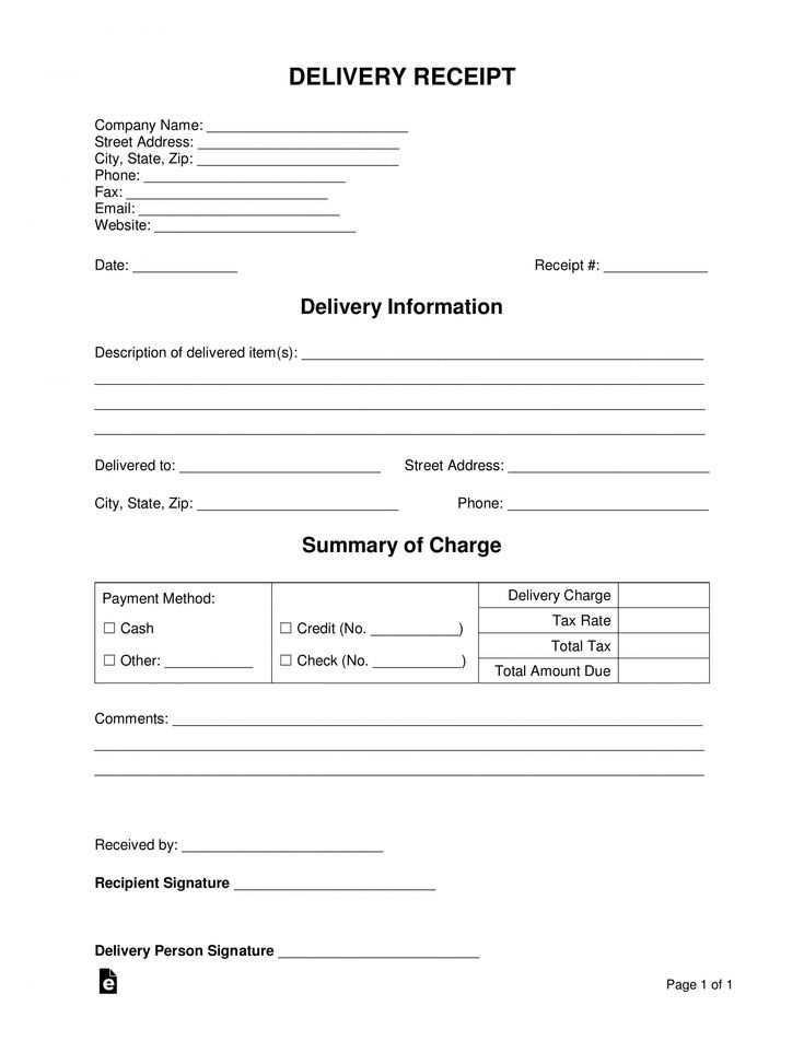 return receipt printer template