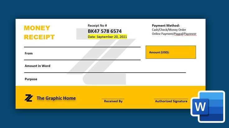 how to create a cash receipt template in word