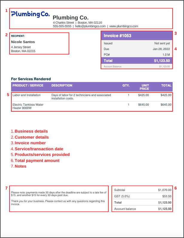 free plumber receipt template