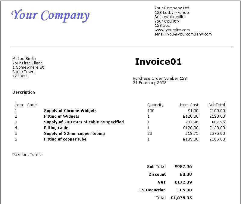 roofing company receipt template