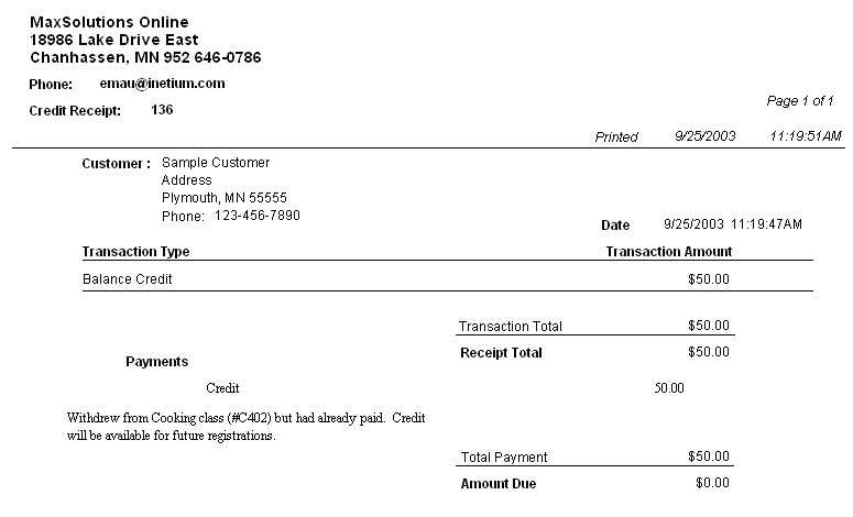 credit card receipt templates