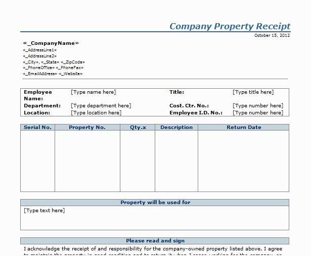 limited company receipt template