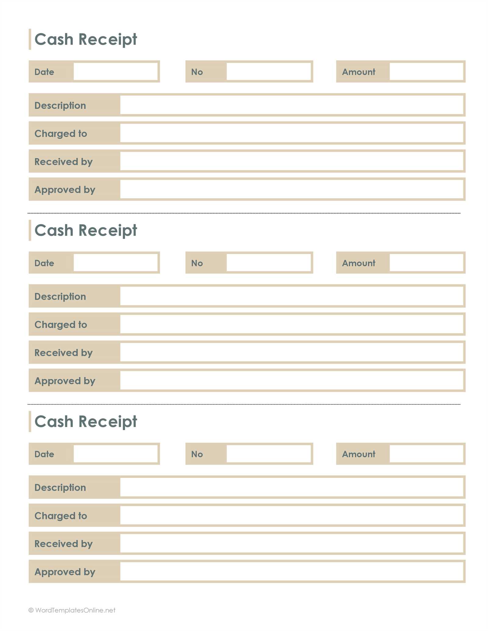 simple cash receipt template word