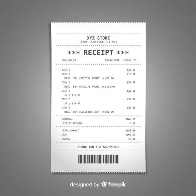 store receipt template free
