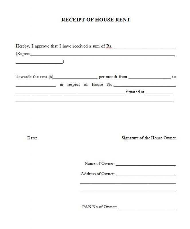 sub lease receipt template