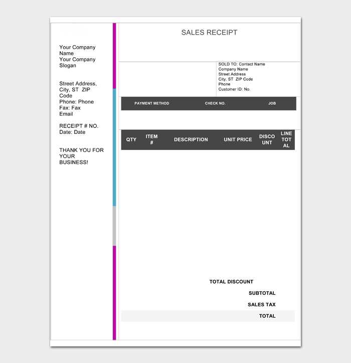 thermal printer receipt template excel