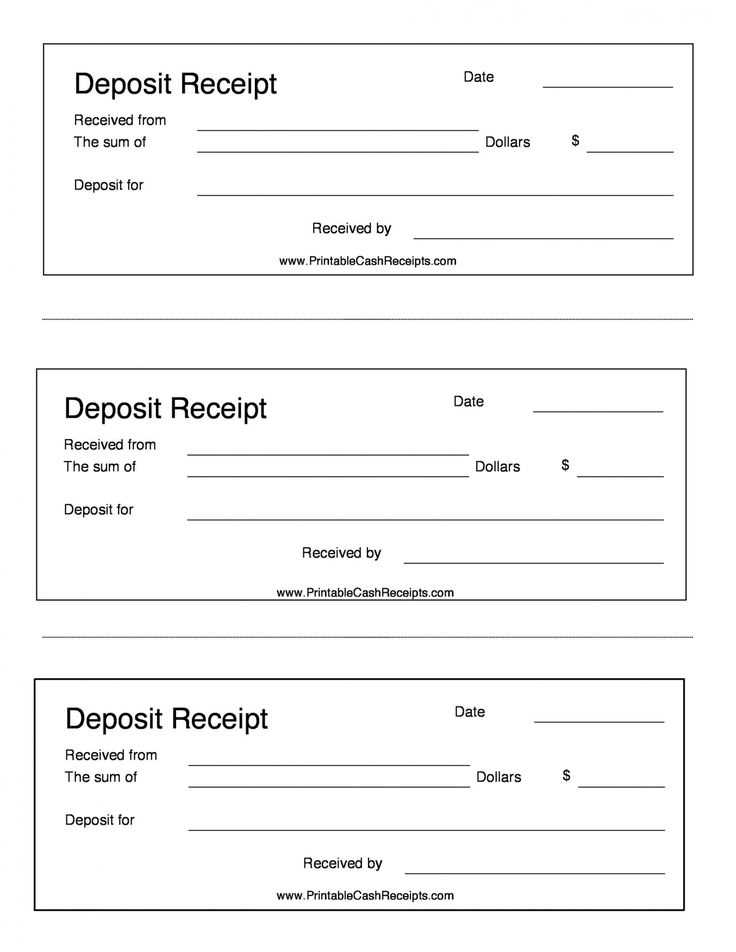 template of receipt book