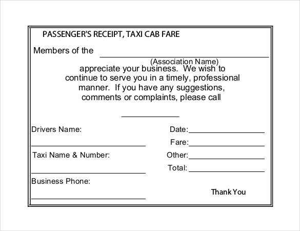 taxi receipt template malaysia