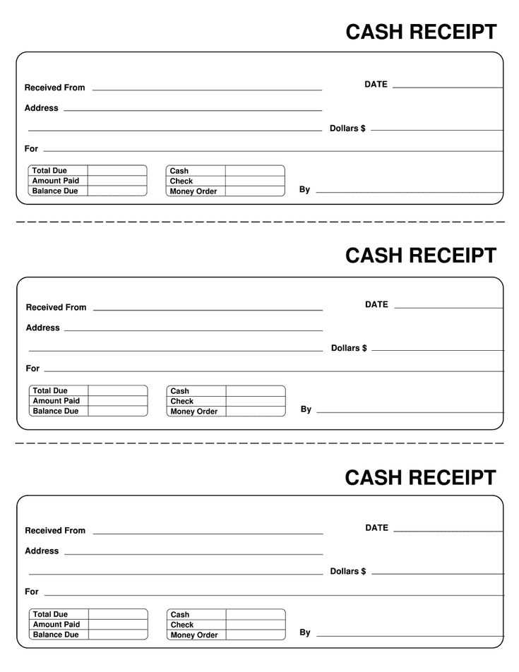 template of receipt of payment