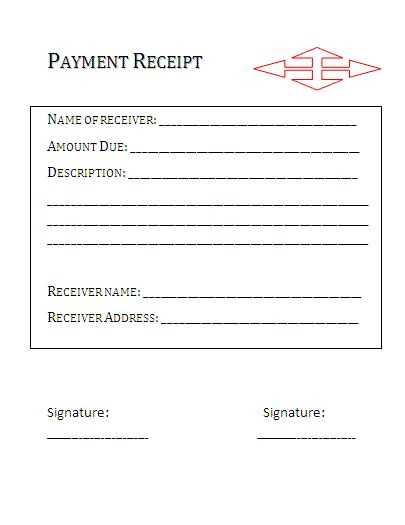 template of receipt of payment
