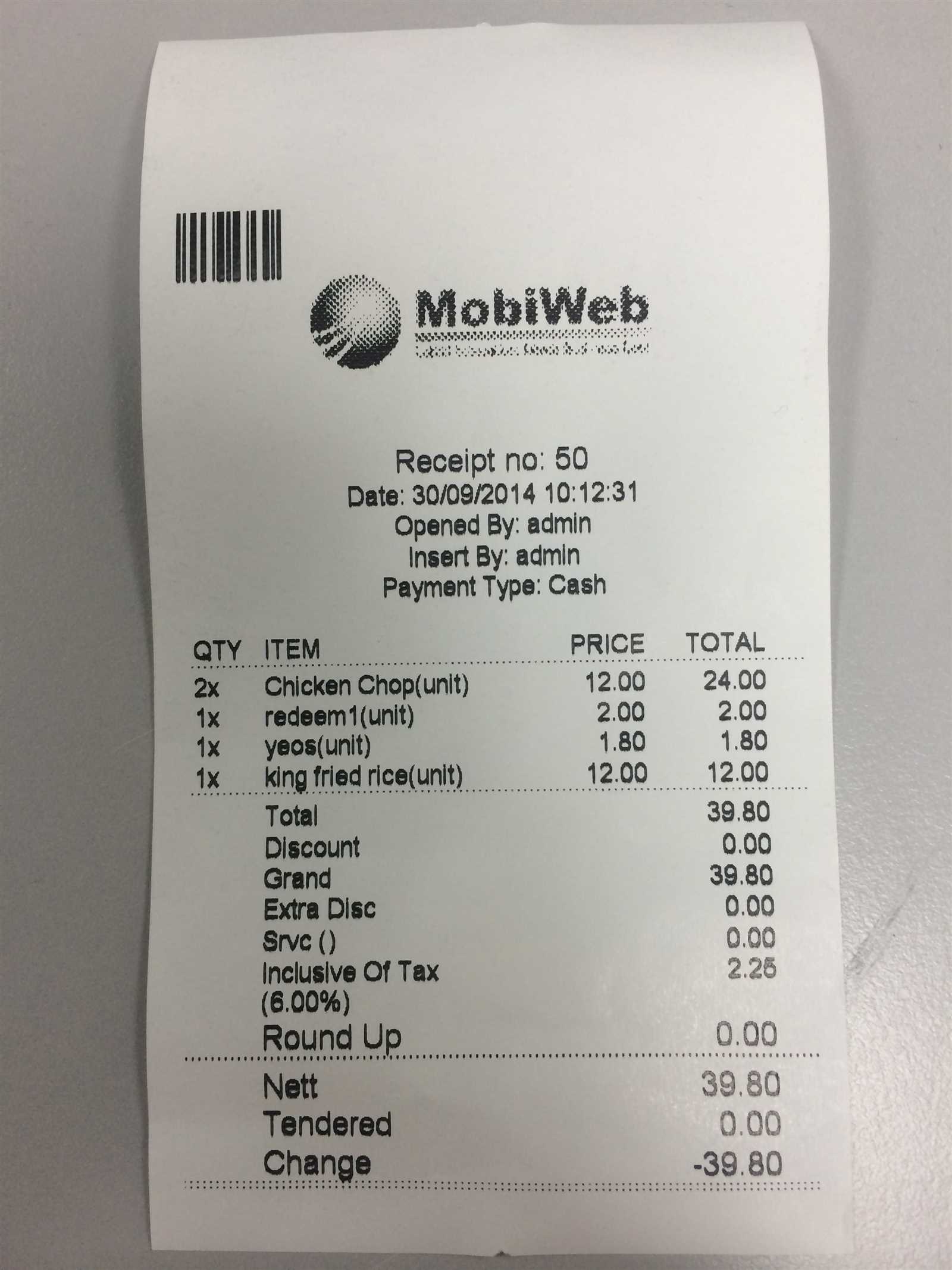 thermal printer receipt template excel