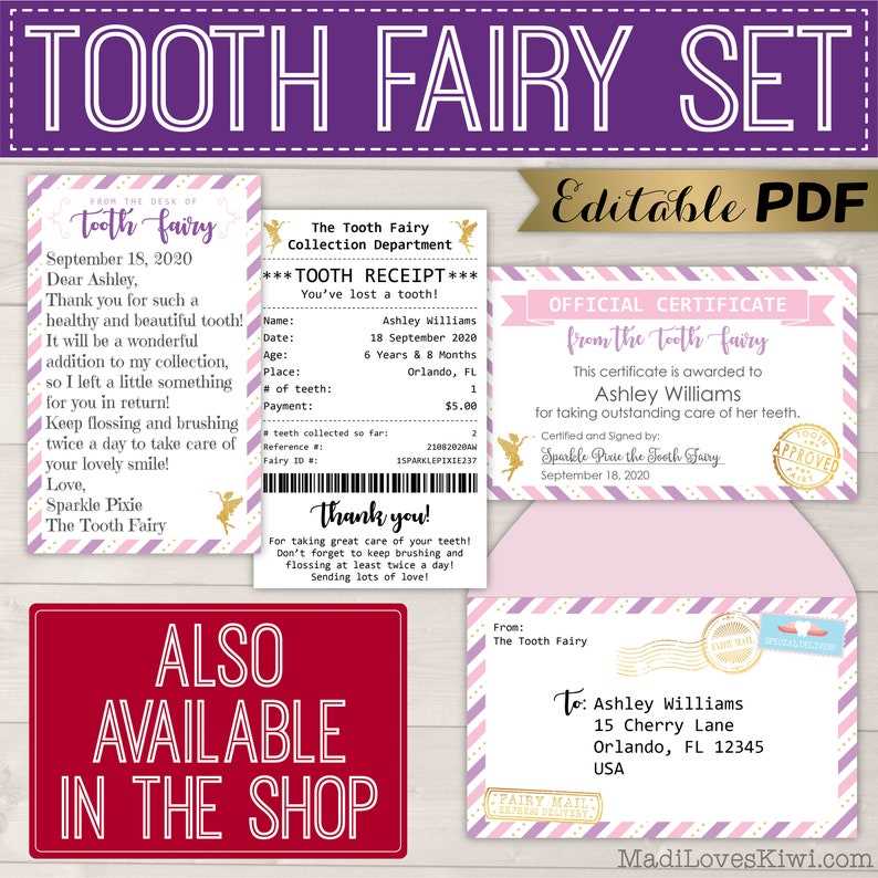 tooth fairy receipt free template pdf with comments