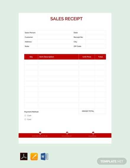 Free sales receipt template microsoft word