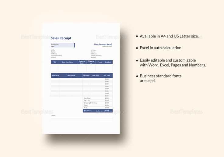 Receipt template excel editable