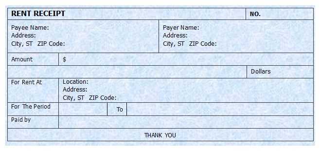 commercial rent receipt template