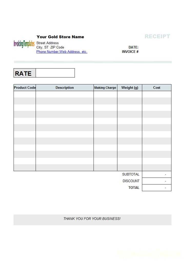free tire shop receipt template