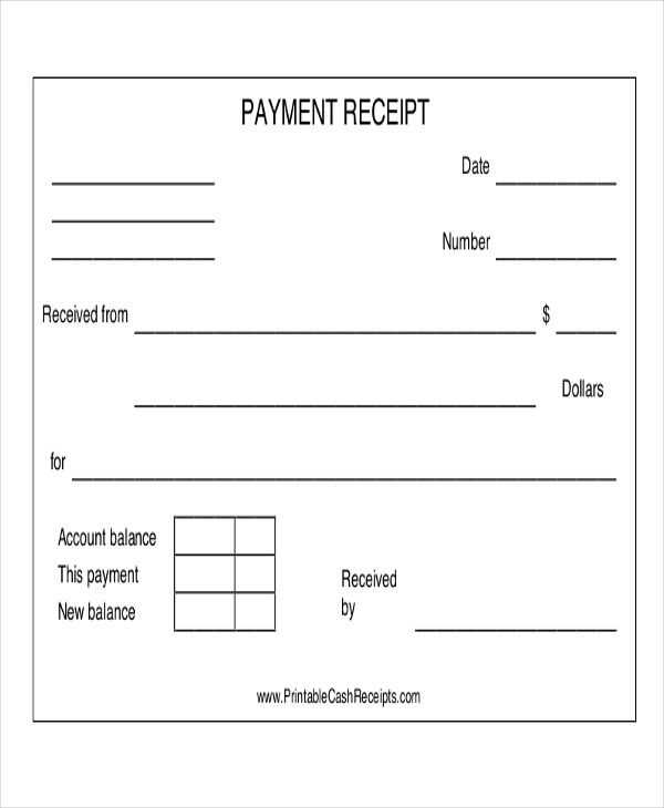 receipt template letter payment