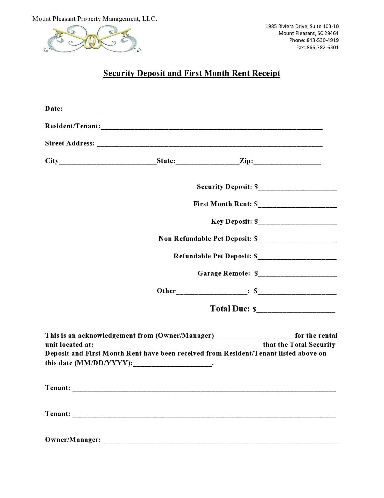 printable deposit receipt template