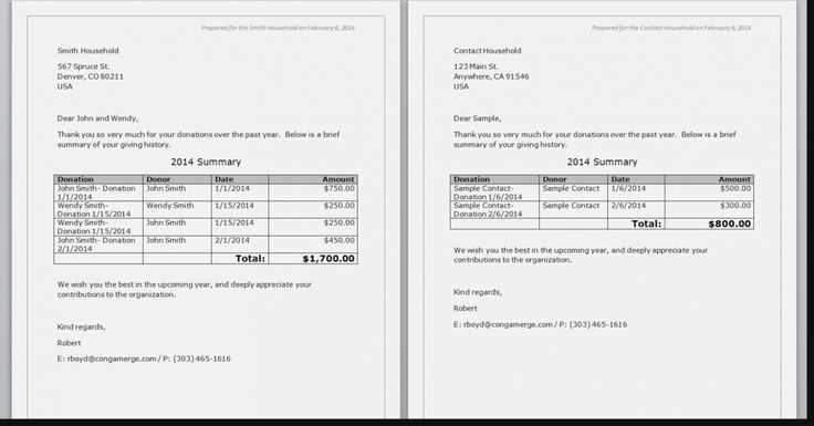 end of the year receipt letter template