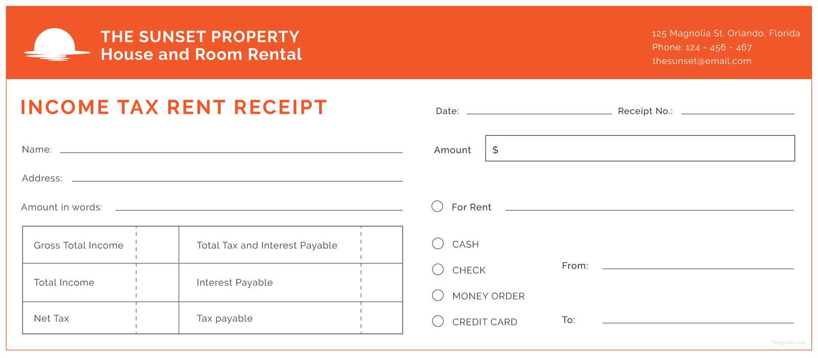 microsoft word tax receipt template