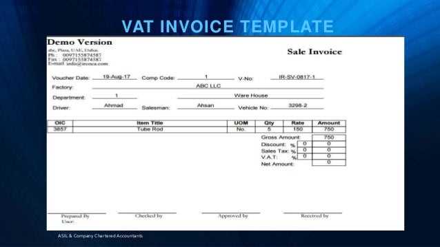 vat receipt template uae