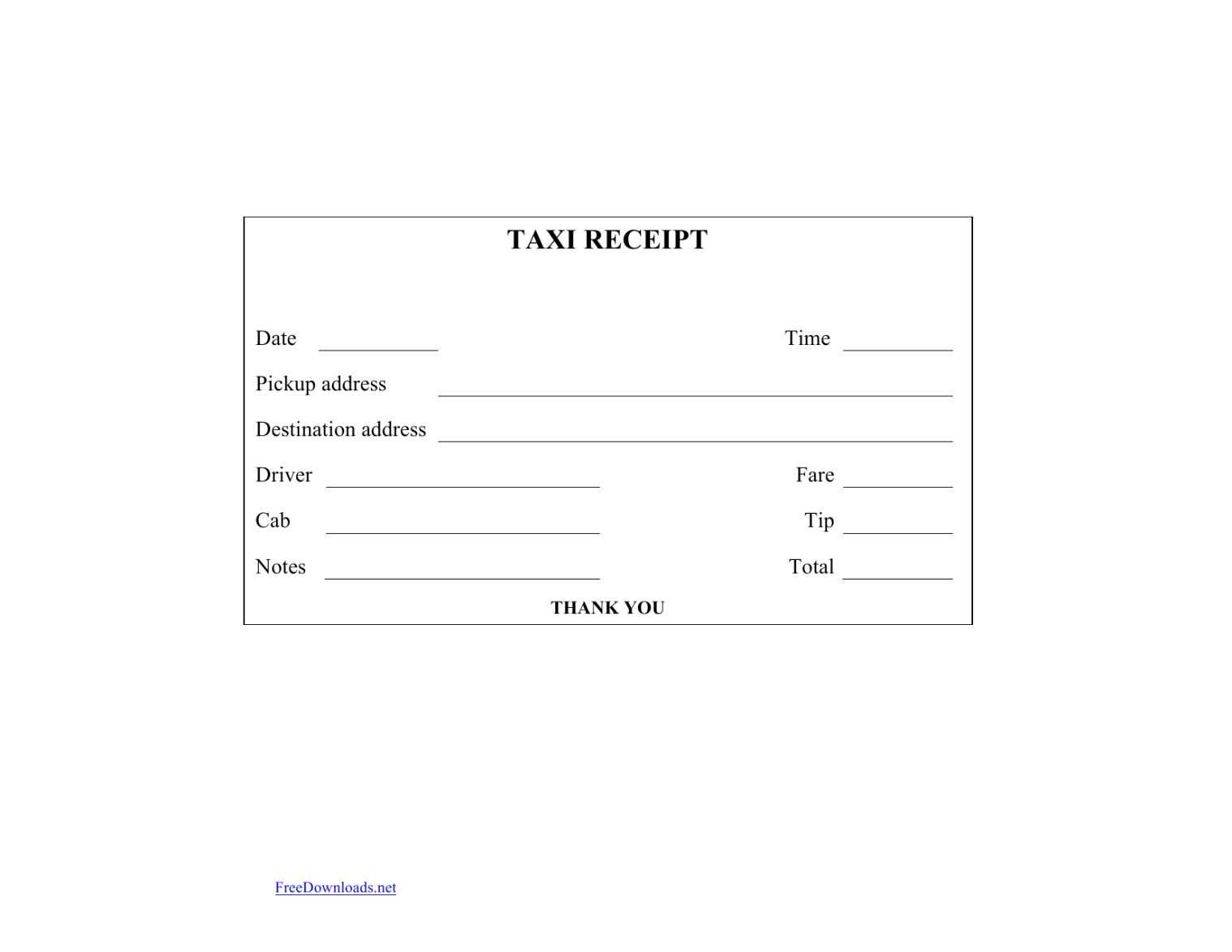 las vegas taxi receipt template