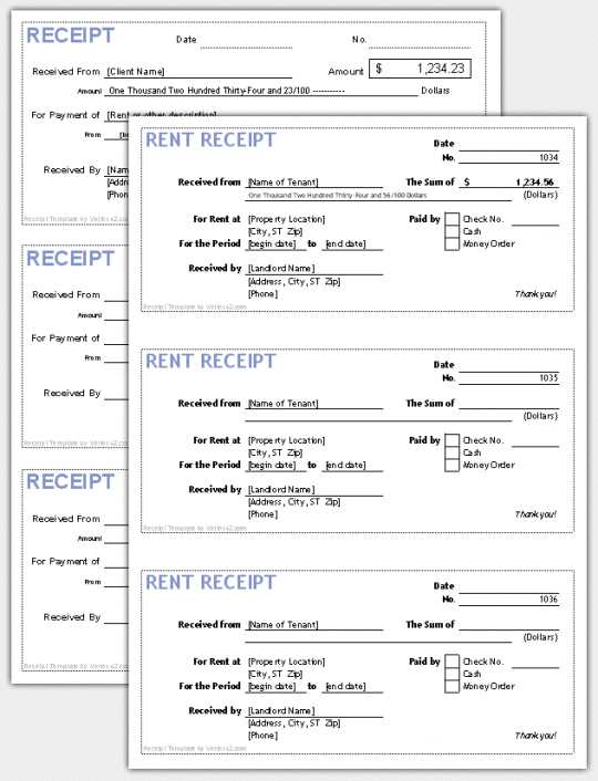 excel templates for receipt