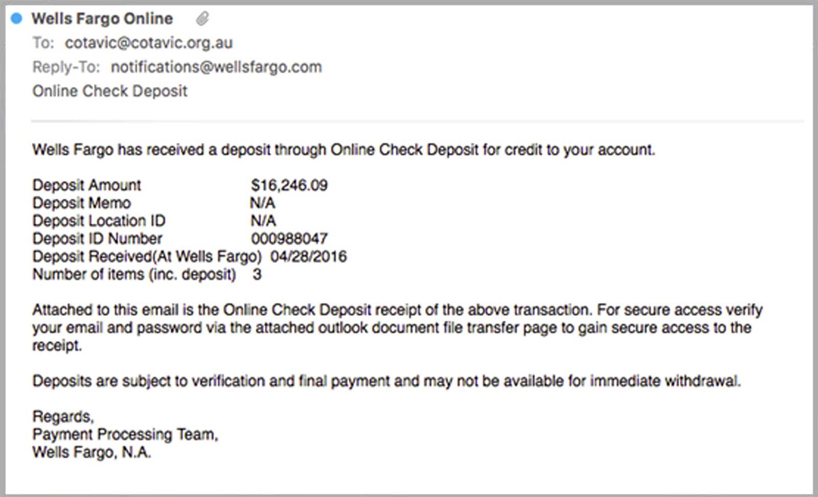 Wells fargo receipt template