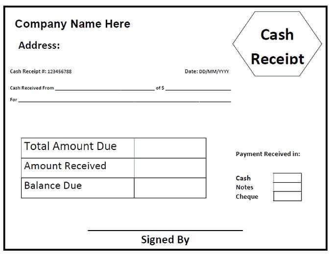 business bill receipt template