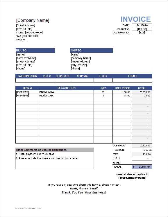 template of sales receipt