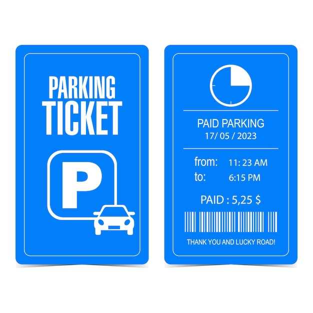 Parking receipts template