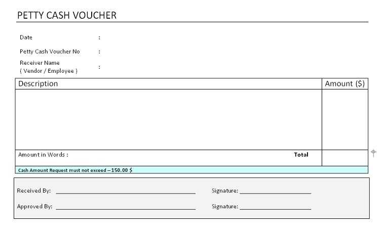 word template petty cash receipt