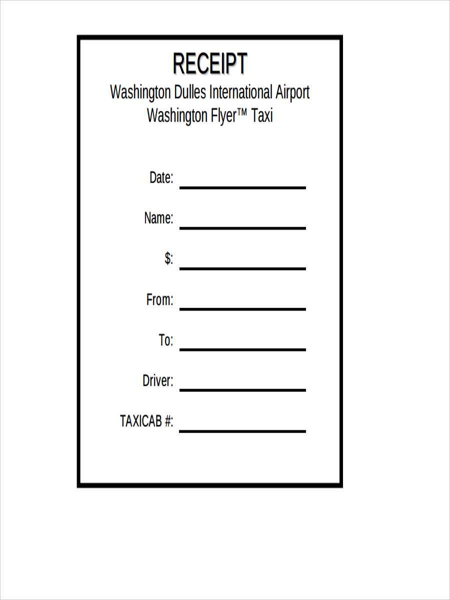 taxi receipt template doc