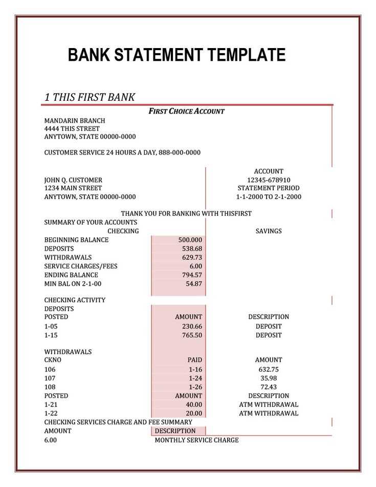 statement receipt template