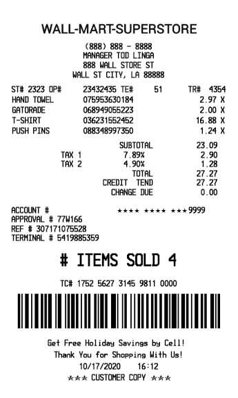 grocery store receipt template