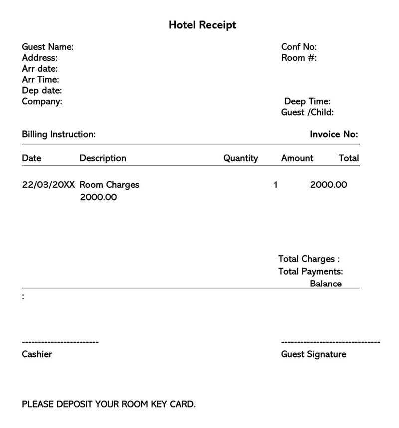 days inn hotel receipt template