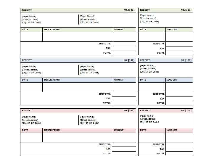 business receipt template free download