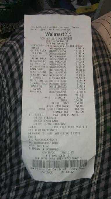 template for walmart receipt